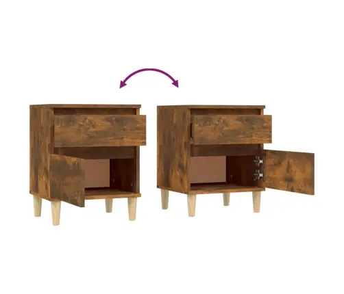 Öökapid 2 Tk, Suitsutatud Tamm, 40 X 35 X 50 Cm