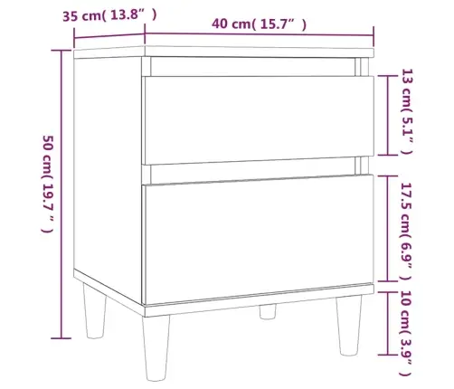 Öökapid 2 Tk, Suitsutatud Tamm, 40 X 35 X 50 Cm