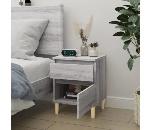 Naktsskapītis, Pelēka Ozolkoka Krāsa, 40X35X50 Cm Vidaxl