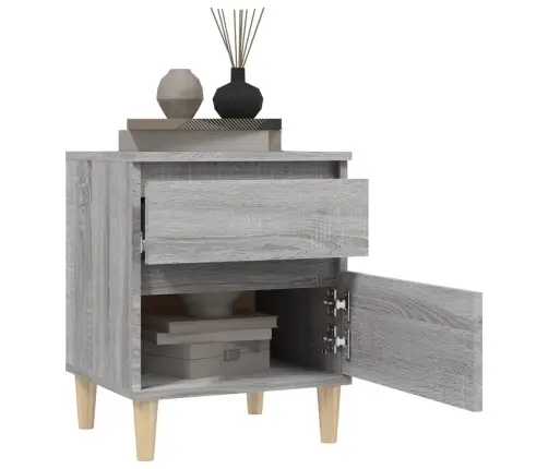 Naktsskapītis, Pelēka Ozolkoka Krāsa, 40X35X50 Cm Vidaxl