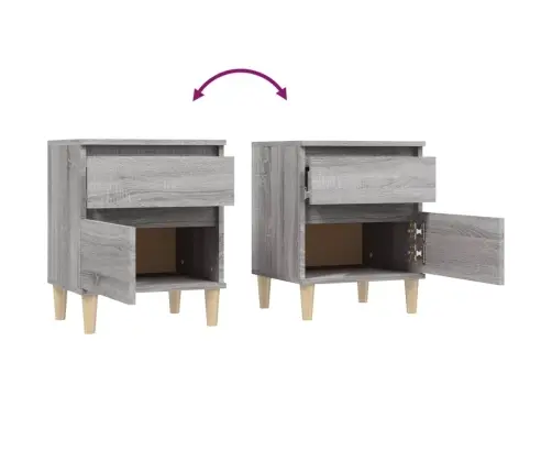 Naktsskapītis, Pelēka Ozolkoka Krāsa, 40X35X50 Cm Vidaxl