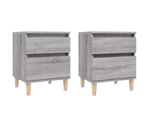 Naktsskapīši, 2 Gab., Pelēka Ozolkoka Krāsa, 40X35X50 Cm Vidaxl