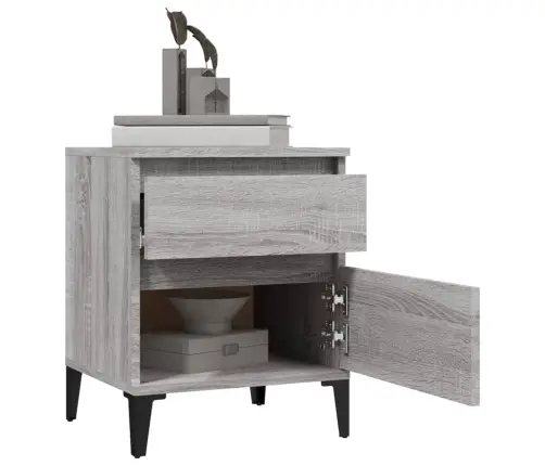 Naktsskapīši, 2 Gab., Pelēka Ozolkoka Krāsa, 40X35X50 Cm Vidaxl