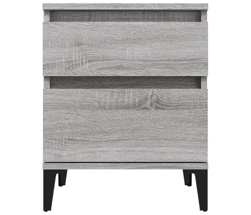 Naktsskapīši, 2 Gab., Pelēka Ozolkoka Krāsa, 40X35X50 Cm Vidaxl