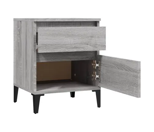 Naktsskapīši, 2 Gab., Pelēka Ozolkoka Krāsa, 40X35X50 Cm Vidaxl