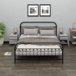 Naktsskapīši, 2 Gab., Pelēka Ozolkoka Krāsa, 40X35X50 Cm Vidaxl