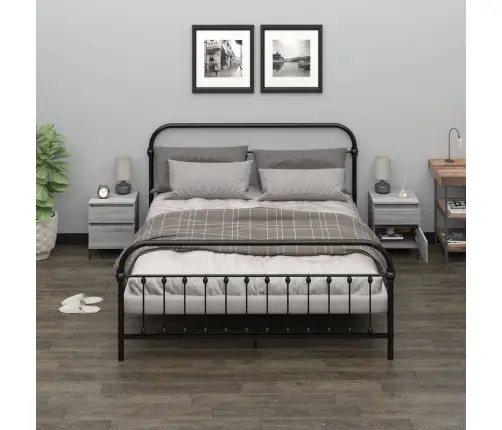 Naktsskapīši, 2 Gab., Pelēka Ozolkoka Krāsa, 40X35X50 Cm Vidaxl