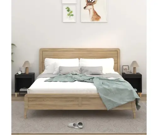 Naktsskapīši, 2 Gab., Melni, 40X35X50 Cm Vidaxl