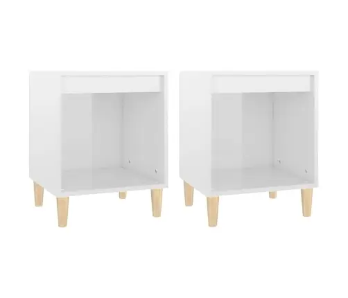 Öökapid 2 Tk, Kõrgläikega Valge, 40 X 35 X 50 Cm