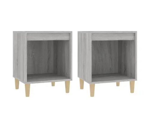 Naktinės Spintelės, 2Vnt., Pilkos Ąžuolo Spalvos, 40X35X50Cm