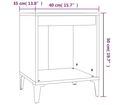 Naktsskapīši, 2 Gab., Balti, 40X35X50 Cm Vidaxl