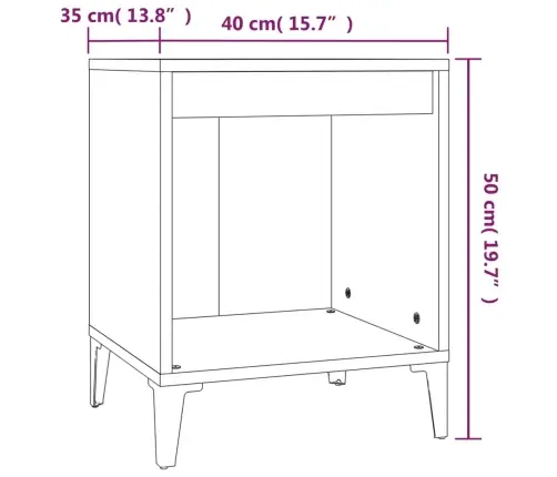 Naktinė Spintelė, Juodos Spalvos, 40X35X50Cm