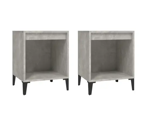 Naktsskapīši, 2 Gab., Betona Pelēki, 40X35X50 Cm Vidaxl