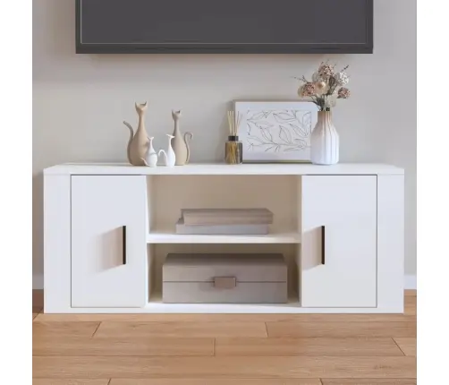 Televizoriaus Spintelė, Baltos Spalvos, 100X35X40cm Mediena