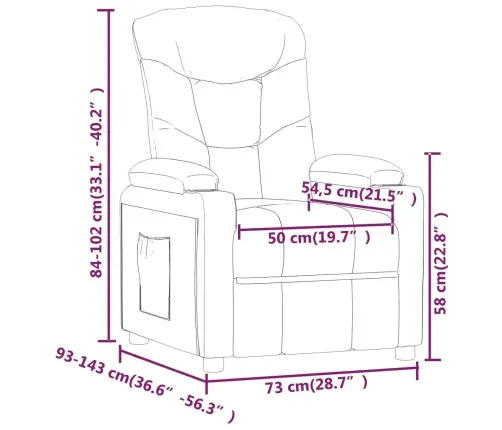 Atpūtas Krēsls, Paceļams, Melns Audums Vidaxl