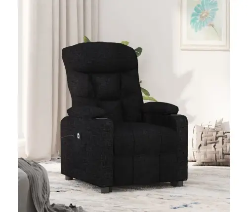 Atpūtas Krēsls, Paceļams, Melns Audums Vidaxl