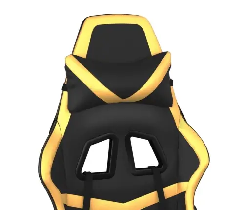 Žaidimų Kėdė Su Pakoja, Juoda Ir Auksinė, Dirbtinė Oda