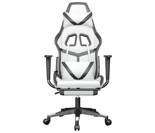 Datorspēļu Krēsls Ar Kāju Balstu, Balta Un Melna Mākslīgā Āda Vidaxl