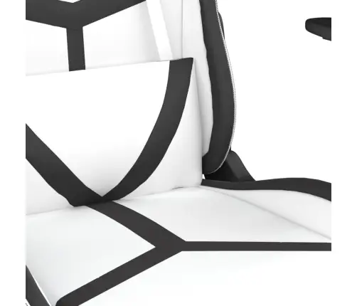 Datorspēļu Krēsls Ar Kāju Balstu, Balta Un Melna Mākslīgā Āda Vidaxl