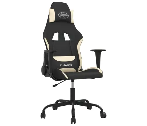 Datorspēļu Krēsls, Melns Un Krēmkrāsas Audums Vidaxl