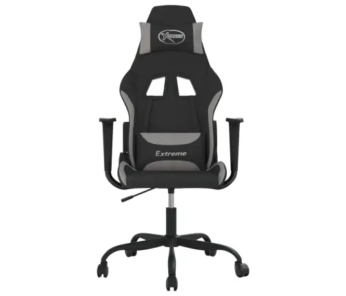 Datorspēļu Krēsls, Melns Un Gaiši Pelēks Audums Vidaxl