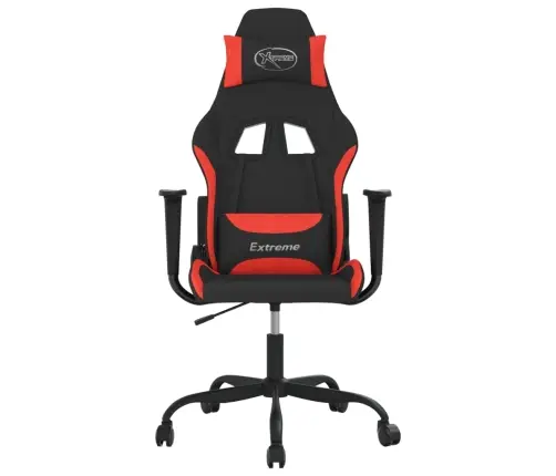 Datorspēļu Krēsls, Melns Un Sarkans Audums Vidaxl