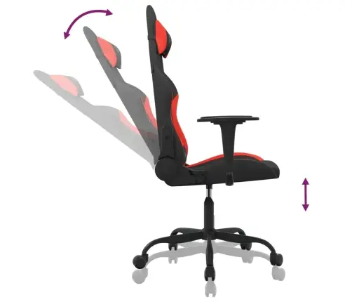 Datorspēļu Krēsls, Melns Un Sarkans Audums Vidaxl
