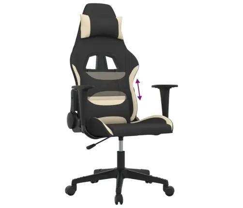 Datorspēļu Krēsls, Melns Un Krēmkrāsas Audums Vidaxl