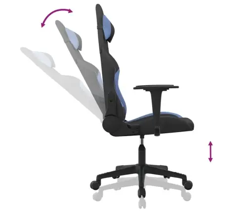 Datorspēļu Krēsls, Melns Un Zils Audums Vidaxl