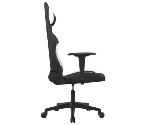 Datorspēļu Krēsls, Melns Un Balts Audums Vidaxl