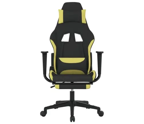 Datorspēļu Krēsls Ar Kāju Balstu, Melns Un Gaiši Zaļš Audums Vidaxl