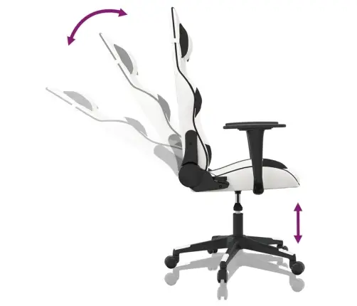 Datorspēļu Krēsls, Balta Un Melna Mākslīgā Āda Vidaxl