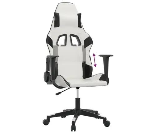Datorspēļu Krēsls, Balta Un Melna Mākslīgā Āda Vidaxl