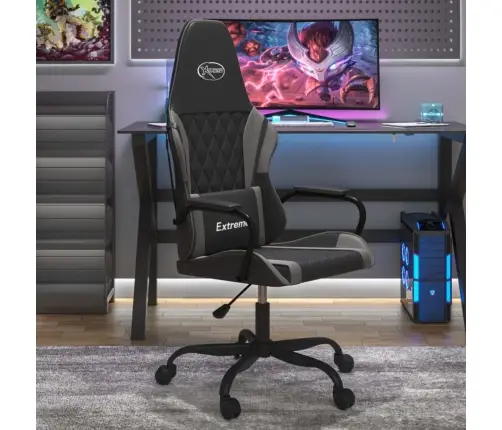 Datorspēļu Krēsls, Melna Un Pelēka Mākslīgā Āda Vidaxl