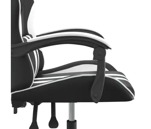 Datorspēļu Krēsls, Melna Un Balta Mākslīgā Āda Vidaxl
