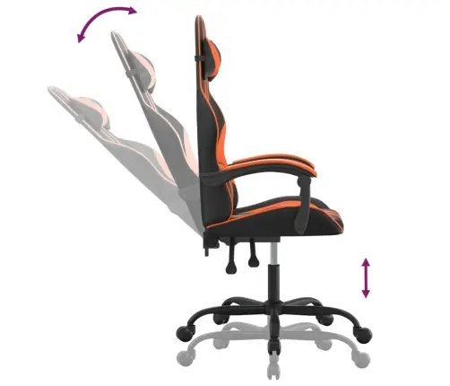 Datorspēļu Krēsls, Melna Un Oranža Mākslīgā Āda Vidaxl
