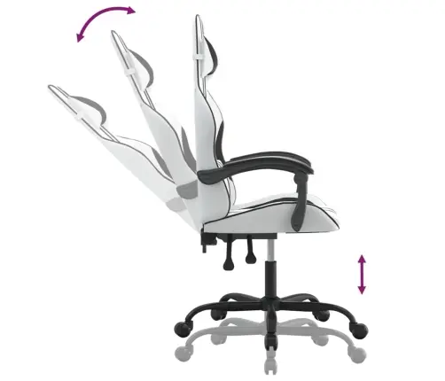 Datorspēļu Krēsls, Balta Un Melna Mākslīgā Āda Vidaxl