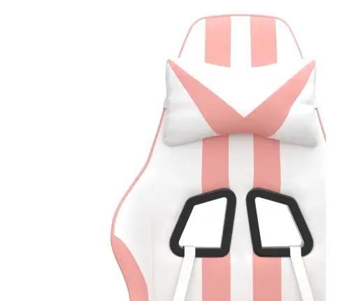 Datorspēļu Krēsls Ar Kāju Balstu, Balta Un Rozā Mākslīgā Āda Vidaxl