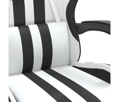 Datorspēļu Krēsls Ar Kāju Balstu, Balta Un Melna Mākslīgā Āda Vidaxl