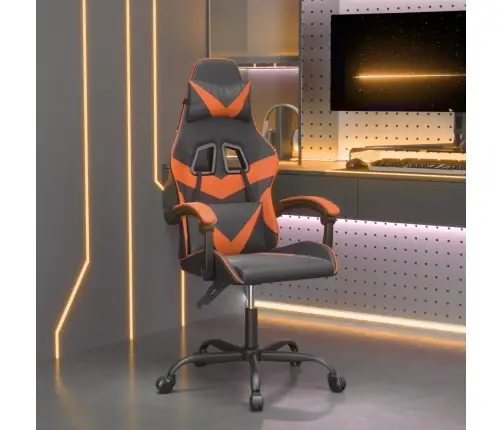 Žaidimų Kėdė, Juodos Ir Oranžinės Spalvos, Dirbtinė Oda