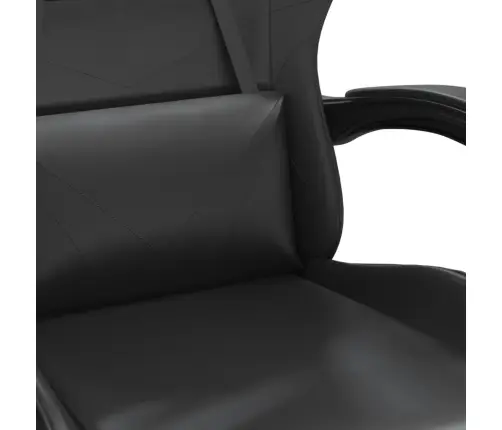 Žaidimų Kėdė Su Pakoja, Juodos Spalvos, Dirbtinė Oda