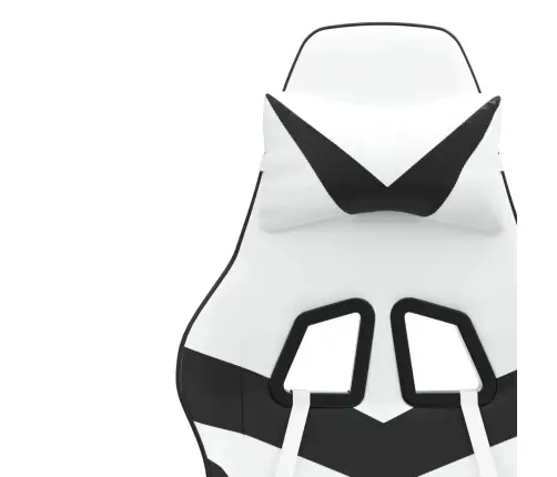 Žaidimų Kėdė Su Pakoja, Balta Ir Juoda, Dirbtinė Oda