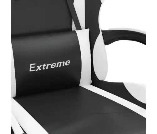 Datorspēļu Krēsls Ar Kāju Balstu, Melna Un Balta Mākslīgā Āda Vidaxl