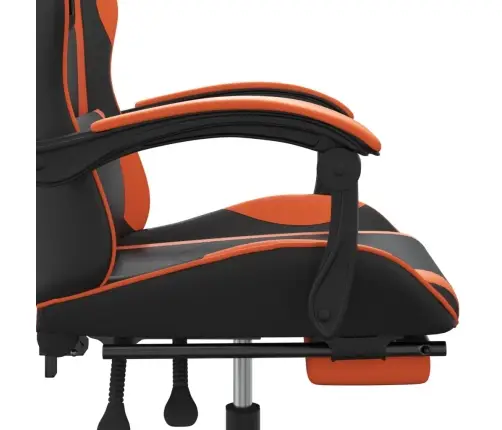 Datorspēļu Krēsls Ar Kāju Balstu, Melna Un Oranža Mākslīgā Āda Vidaxl