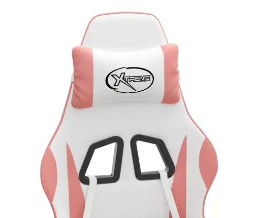 Žaidimų Kėdė Su Pakoja, Balta Ir Rožinė, Dirbtinė Oda