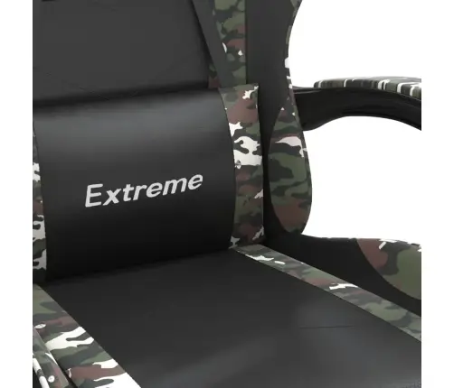 Žaidimų Kėdė Su Pakoja, Juoda Ir Kamufliažinė, Dirbtinė Oda