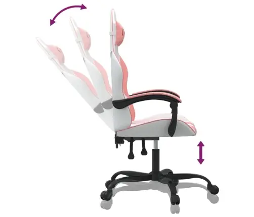 Žaidimų Kėdė, Baltos Ir Rožinės Spalvos, Dirbtinė Oda