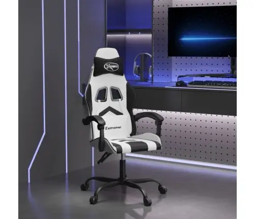 Datorspēļu Krēsls, Balta Un Melna Mākslīgā Āda Vidaxl