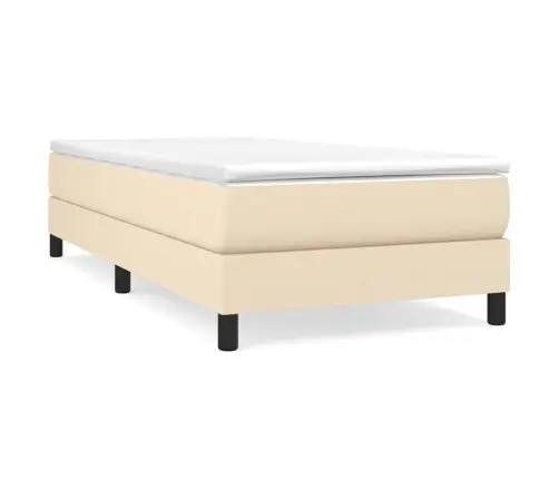 Gultas Rāmis Bez Matrača, Krēma, 90X200Cm Audums Vidaxl