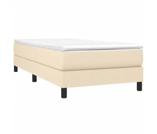 Gultas Rāmis Bez Matrača, Krēma, 90X200Cm Audums Vidaxl